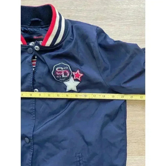 Vintage Superdry Sport 1990 Manhattan New York USA Bomber Jacket Men's M Snap Up - Picture 11 of 16